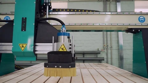 Moving elements of a CNC machine, close-up. Video stock 127055006