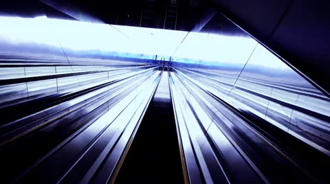 Moving elevator with bridge light,modern building inside. Video stock 33935296