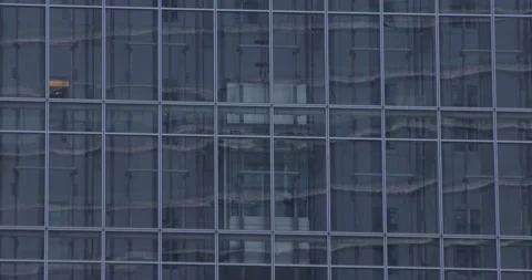 Moving elevator inside the building at the business town tracking shot Stock Footage 158551384