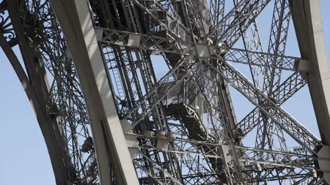Moving elevator inside of Eiffel Tower 스톡 동영상 97093164
