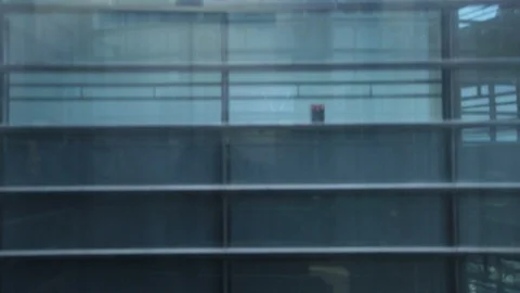 Moving elevator in modern office building. Stock Footage 85977814