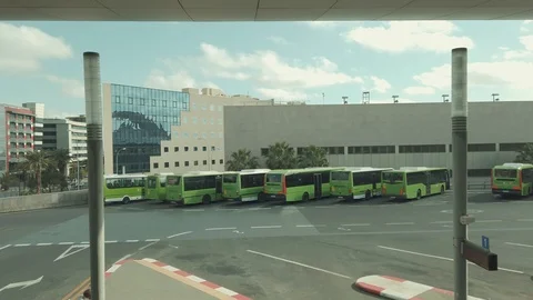 Moving on elevator at Tenerife Bus Station Video stock 122352246