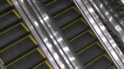 Moving Empty escalator in shopping mall Stock Footage 75374059