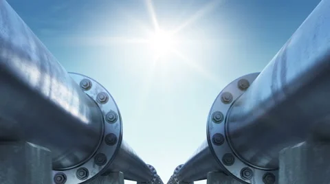 Moving at the Endless Pipeline to the Shining Sun. Looped 3d animation 動画素材 61490431