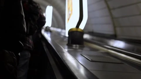 Moving escalator in the airport Stock Footage 164688068