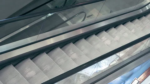 Moving escalator in the city mall. Stock Footage 86688941