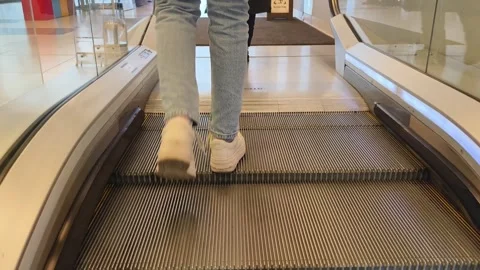 Moving up with escalator Stock Footage 265810099
