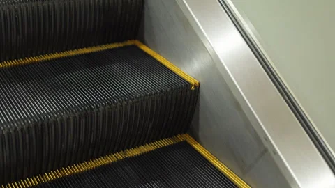 Moving up the escalator with glass sides Stock Footage 330958183