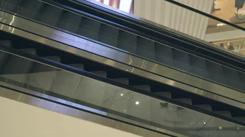 Moving escalator is in the mall Video stock 250307843