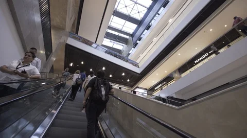 Moving up on an escalator, POV, stock video Stock Footage 94500053