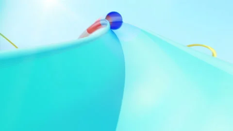 Moving Extremely Fast on Abstract Aquapark Water Slides Seamless. Looped 3d Stock Footage 116257323