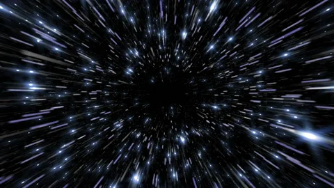 Moving fast Through the Starlight in a 3D animation Stock Footage 238968705