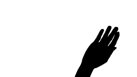 Moving female hand waving hello/goodbye Stock Footage 77694049