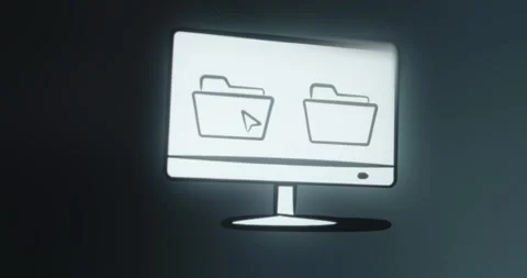 Moving files on a computer system Stock Footage 313557314