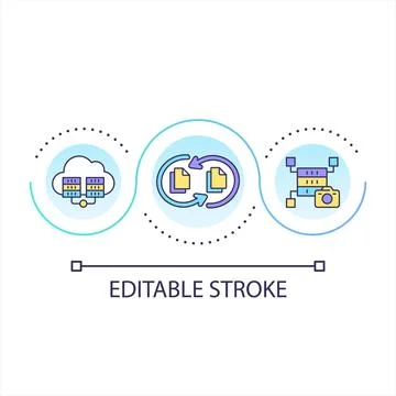 Moving files copies loop concept icon 스톡 일러스트