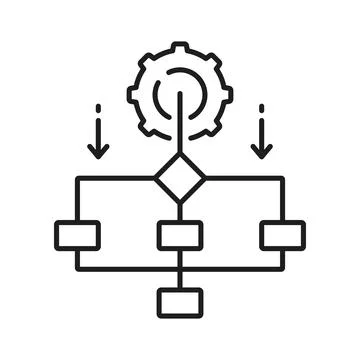 Moving files into folders, automatic sorting icon Stock Illustration