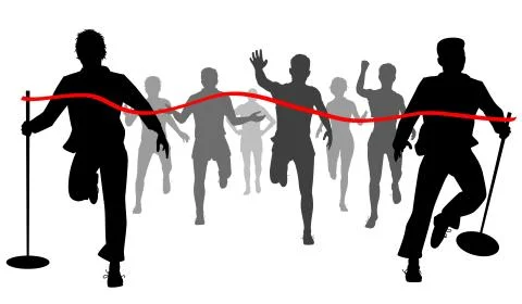 Moving the finishing line Stock Illustration
