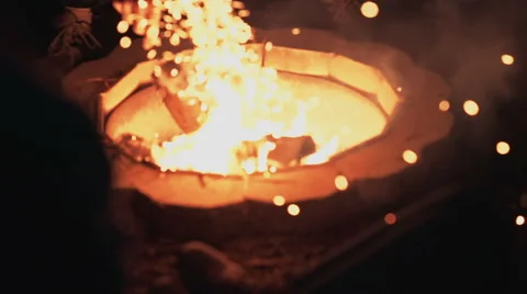 Moving Fire Wood Stock Footage 49353720