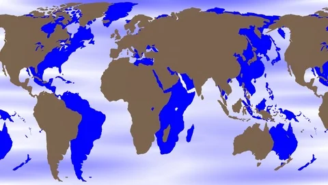 Moving flat world map. Video stock 102714429