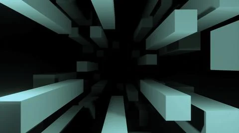 Moving flow of rectangular 3d lines. Design. Geometric 3d lines move in stream イラスト素材