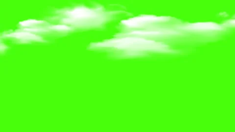 Moving flying clouds motion graphics with green screen background. 4K. Stock Footage 249288694