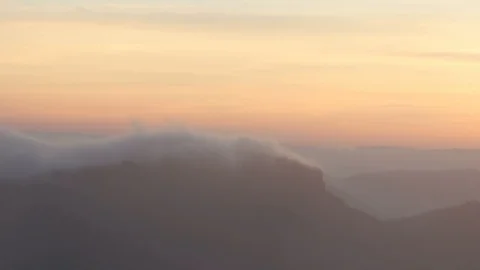 Moving fog on the top of mountain Stock Footage 88131138