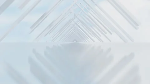 Moving forward along an endless tunnel of rectangular corner structures with ref Stock Footage 308376447