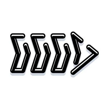 Moving forward arrows pointing direction concept Stock Illustration