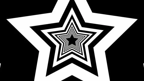 Moving Forward In Black White Optical Illusion Star Chamber Tunnel Illustrazione stock
