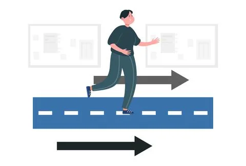 Moving Forward Concept Illustration 스톡 일러스트