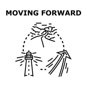 Moving forward concept showing growth and guidance Stock Illustration