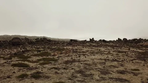 Moving Forward Over Lava Field Ridge Revealing Larger Field Of Lava Rock 스톡 동영상 125212757