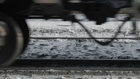 Moving freight train close-up Vídeos de archivo 301420425