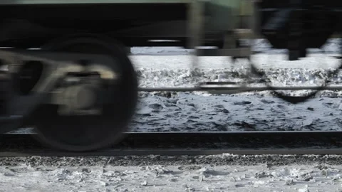 Moving freight train close-up Vídeos de archivo 301420467