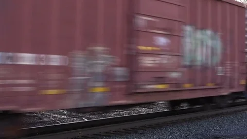 Moving Freight Train Stock Footage 89167215