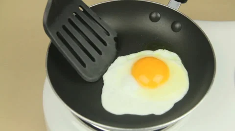 Moving Fried Egg Stock Footage 32360660