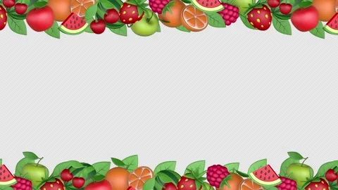 Moving Fruit frame on a seamless loop Stock Footage 307553033