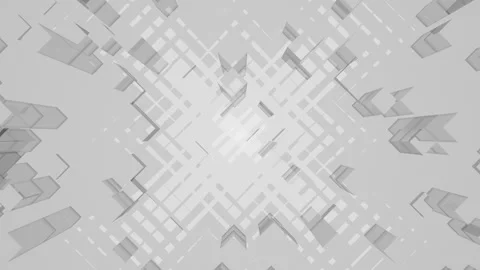 Moving futuristic figures. Reflection of light from abstract metal surfaces. Stock Footage 124733682