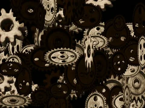 Moving gears Particles Stockbeeldmateriaal 22172773