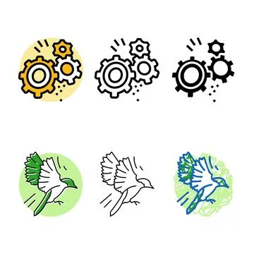 Moving gears progress color icon vector styles Stock Illustration