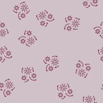 Moving gears progress glyph vector seamless pattern Stock Illustration
