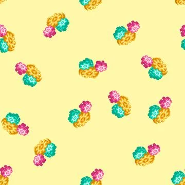 Moving gears progress isometric icon seamless pattern Stock Illustration
