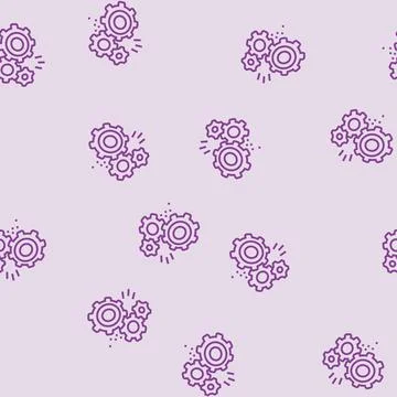 Moving gears progress line seamless pattern Stock Illustration