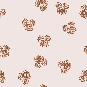 Moving gears progress line vector seamless pattern Stock Illustration