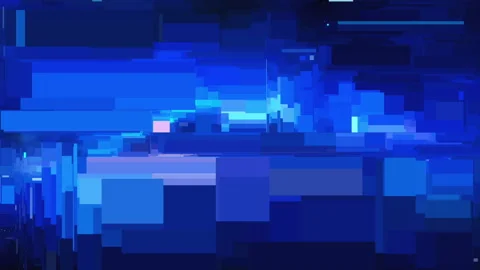 Moving, generating blue and purple rectangle, squares. Computer code, abstr.. Stock Footage 237096471