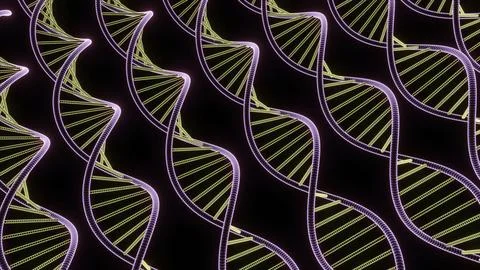 Moving genetic spirals. Design. Many lines of genetic dna helices. DNA spirals Illustrazione stock