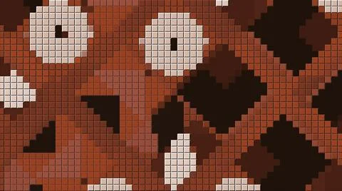 Moving geometric pattern of pixels. Motion. Pixel stylish animation with moving Stock Illustration