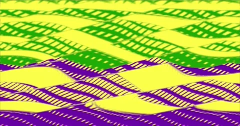 Moving geometric patterns in purple, yellow and green Stock Footage 288197098
