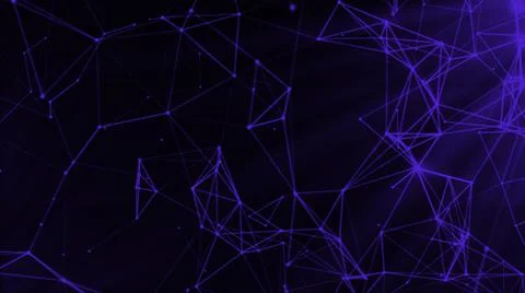 Moving geometric plexuses in computer space. Motion. Molecular or geometric 库存插图