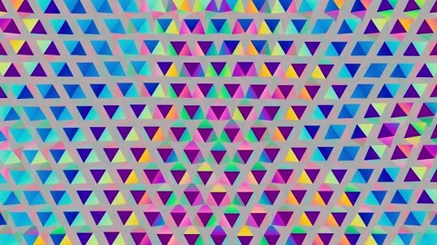 A moving geometric rainbow background shimmers, turning triangles into pentagons Stock Footage 153642229
